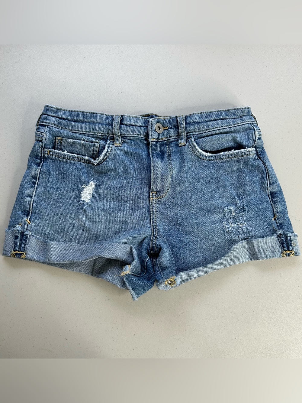 Pilcro and the Letterpress Anthropologie Slim Boyfriend Jean Shorts Womens 25
